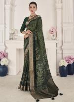 Viscose Silk Green Party Wear Weaving Saree